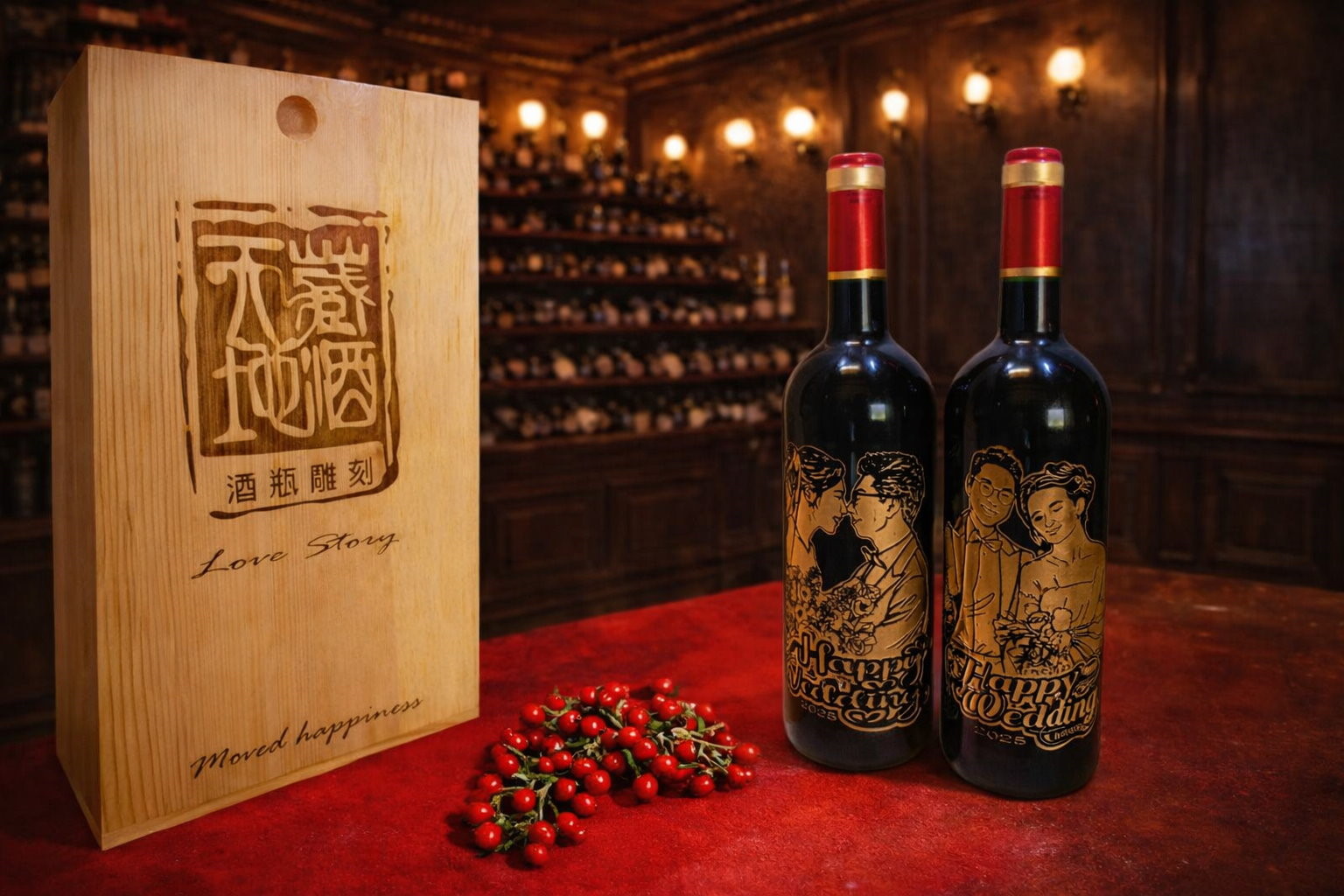 邱允文大師-結婚紀念酒鑑定級瓶雕作品